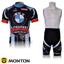 2012 bmw Cycling Jersey Short Sleeve and Cycling bib Shorts Cycling Kits Strap S