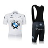 2011 BMW Cycling Jersey Short Sleeve and Cycling bib Shorts Cycling Kits Strap S