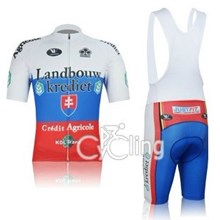 2012 Landbouw Krediet Cycling Jersey Short Sleeve and Cycling bib Shorts Cycling Kits Strap S