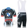 2012 BMW Cycling Jersey Short Sleeve and Cycling bib Shorts Cycling Kits Strap S
