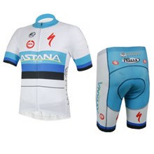 2013 Astana Cycling Jersey Short Sleeve and Cycling Shorts Cycling Kits S