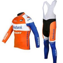 2012 Rabobank Cycling Jersey Long Sleeve and Cycling bib Pants S