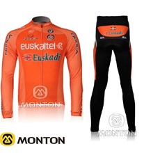 2012 euskadi orange Cycling Jersey Long Sleeve and Cycling  Pants S