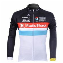 2012 radioshack black white Thermal Fleece Cycling Jersey Long Sleeve Only Cycling Clothing S