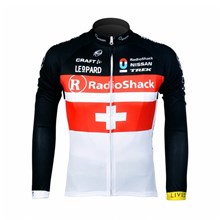 2012 radioshack black red Thermal Fleece Cycling Jersey Long Sleeve Only Cycling Clothing S