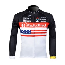 2012 radioshack black Thermal Fleece Cycling Jersey Long Sleeve Only Cycling Clothing S