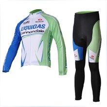 2012 liquigas Thermal Fleece Cycling Jersey Long Sleeve and Cycling Pants S