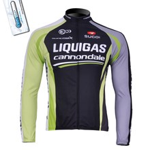 2012 liquigas black Thermal Fleece Cycling Jersey Long Sleeve Only Cycling Clothing S