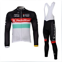 2012 radioshack red Thermal Fleece Cycling Jersey Long Sleeve and Cycling bib Pants S