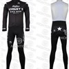 2010 jonny black Thermal Fleece Cycling Jersey Long Sleeve and Cycling bib Pants S