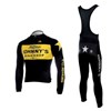 2010 johnnys Thermal Fleece Cycling Jersey Long Sleeve and Cycling bib Pants S