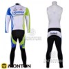 2011 liquigas white Thermal Fleece Cycling Jersey Long Sleeve and Cycling bib Pants S