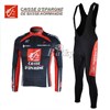 2009 caisse d'epargne Thermal Fleece Cycling Jersey Long Sleeve and Cycling bib Pants S