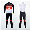 2012 radioshack nissan trek leopard switzerland Thermal Fleece Cycling Jersey Long Sleeve and Cycling bib Pants S