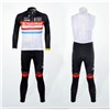 2012 radioshack nissan trek leopard france Thermal Fleece Cycling Jersey Long Sleeve and Cycling bib Pants S