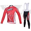 2014 FOX Cycling Jersey Long Sleeve and Cycling bib Pants Cycling Kits Strap S