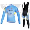 2014 ASTANA Cycling Jersey Long Sleeve and Cycling bib Pants Cycling Kits Strap S