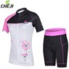 Women Cheji Cycling Dandelion Cycling Jersey Short Sleeve and Cycling Shorts Cycling Kits