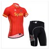 2014 Spain Team Cycling Jersey Short Sleeve Maillot Ciclismo and Cycling Shorts Cycling Kits  cycle jerseys Ciclismo bicicletas S