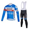 2014 Garmin white Cycling Jersey Long Sleeve and Cycling bib Pants Cycling Kits Strap XXS