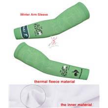 2014 Tour De France Green Thermal Fleece Cycling Warmer Arm Sleeves bicycle sportswear mtb racing ciclismo men bycicle tights bike clothing S