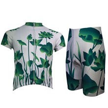 2014 Green Lotus Cycling Jersey Short Sleeve Maillot Ciclismo and Cycling Shorts Cycling Kits S