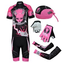 2014 Cheji Cycling Woman Chain Pink Cycling Jersey Maillot Ciclismo Short Sleeve and Cycling bib Shorts Or Shorts and Scarf and Arm Sleeve and Gloves  S