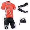2014 fox Cycling Jersey Maillot Ciclismo Short Sleeve and Cycling bib Shorts Or Shorts and Scarf and Arm Sleeve Tour De France XXS