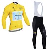 2014 ASTANA Le Tour De France Yellow   Cycling Jersey Long Sleeve and Cycling bib Pants Cycling Kits Strap XXS