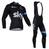 2014 SKY  Cycling Jersey Long Sleeve and Cycling bib Pants Cycling Kits Strap XXS