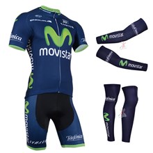 2014 movistar Cycling Jersey Maillot Ciclismo Short Sleeve and Cycling bib Shorts Or Shorts and Leg Sleeve and Arm Sleeve Tour De France XXS