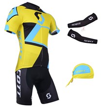 2014 scott Cycling Jersey Maillot Ciclismo Short Sleeve and Cycling bib Shorts Or Shorts and Scarf and Arm Sleeve Tour De France XXS