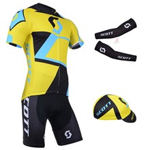 2014 scott Cycling Jersey Maillot Ciclismo Short Sleeve and Cycling bib Shorts Or Shorts and Cap and Arm Sleeve Tour De France XXS