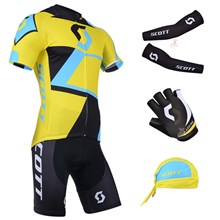 2014 scott Cycling Jersey Maillot Ciclismo Short Sleeve and Cycling bib Shorts Or Shorts and Scarf and Arm Sleeve and Gloves Tour De France XXS