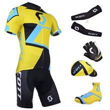 2014 scott Cycling Jersey Maillot Ciclismo Short Sleeve and Cycling bib Shorts Or Shorts and Cap and Arm Sleeve and Gloves and Shoe Cover Tour De Fran XXS