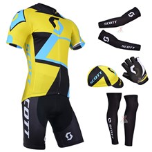 2014 scott Cycling Jersey Maillot Ciclismo Short Sleeve and Cycling bib Shorts Or Shorts and Cap and Arm Sleeve and Gloves and Leg Sleeve Tour De Fran XXS