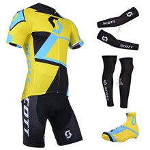 2014 scott Cycling Jersey Maillot Ciclismo Short Sleeve and Cycling bib Shorts Or Shorts and Shoe Cover and Arm Sleeve and Leg Sleeve Tour De France XXS