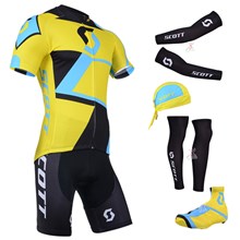 2014 scott Cycling Jersey Maillot Ciclismo Short Sleeve and Cycling bib Shorts Or Shorts and Scarf and Arm Sleeve and  Leg Sleeve and Shoe Cover Tour  XXS