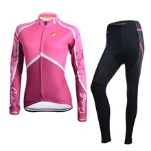 2014 CASTELLI Women Thermal Fleece Cycling Jersey Ropa Ciclismo Winter Long Sleeve and Cycling Pants ropa ciclismo thermal ciclismo jersey thermal XXS