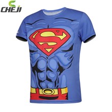 2014 Superman T-shirt Childrens  Cycling Jersey Ropa Ciclismo Short Sleeve Only Cycling Clothing  cycle jerseys Ciclismo bicicletas maillot ciclismo M