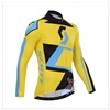 2014 Scott Yellow&Blue Cycling Jersey Long Sleeve Only Cycling Clothing  cycle jerseys Ropa Ciclismo bicicletas maillot ciclismo XXS