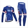 2014 FDJ Fr Cycling Jersey Long Sleeve and Cycling Pants Cycling Kits XXS