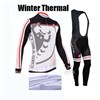 2014 Castelli White Thermal Fleece Cycling Jersey Long Sleeve Ropa Ciclismo Winter and Cycling bib Pants ropa ciclismo thermal ciclismo jersey thermal