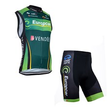 2014 Europcar Green Cycling Vest Maillot Ciclismo Sleeveless and Cycling Shorts Cycling Kits  cycle jerseys Ciclismo bicicletas XXS