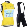 2014 ASTANA Le Tour De France Yellow Jersey Cycling Maillot Ciclismo Vest Sleeveless and Cycling bib Shorts Cycling Kits  cycle jerseys Ciclismo bicicletas XXS