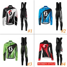 2014 Scott Cycling Jersey Long Sleeve Ropa Ciclismo and Cycling bib Pants ropa ciclismo jersey XXS