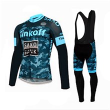 2015 Saxo bank tinkoff Cycling Jersey Long Sleeve and Cycling bib Pants Cycling Kits Strap