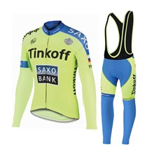 2015 Saxo bank Tionkff  Cycling Jersey Long Sleeve and Cycling bib Pants Cycling Kits Strap