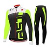 2015 Castelli Fluorescence Green Thermal Fleece Cycling Jersey Ropa Ciclismo Winter Long Sleeve and Cycling Pants ropa ciclismo thermal ciclismo jersey thermal XXS