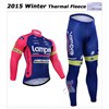 2015 Lampre Thermal Fleece Cycling Jersey Ropa Ciclismo Winter Long Sleeve and Cycling Pants ropa ciclismo thermal ciclismo jersey thermal XXS
